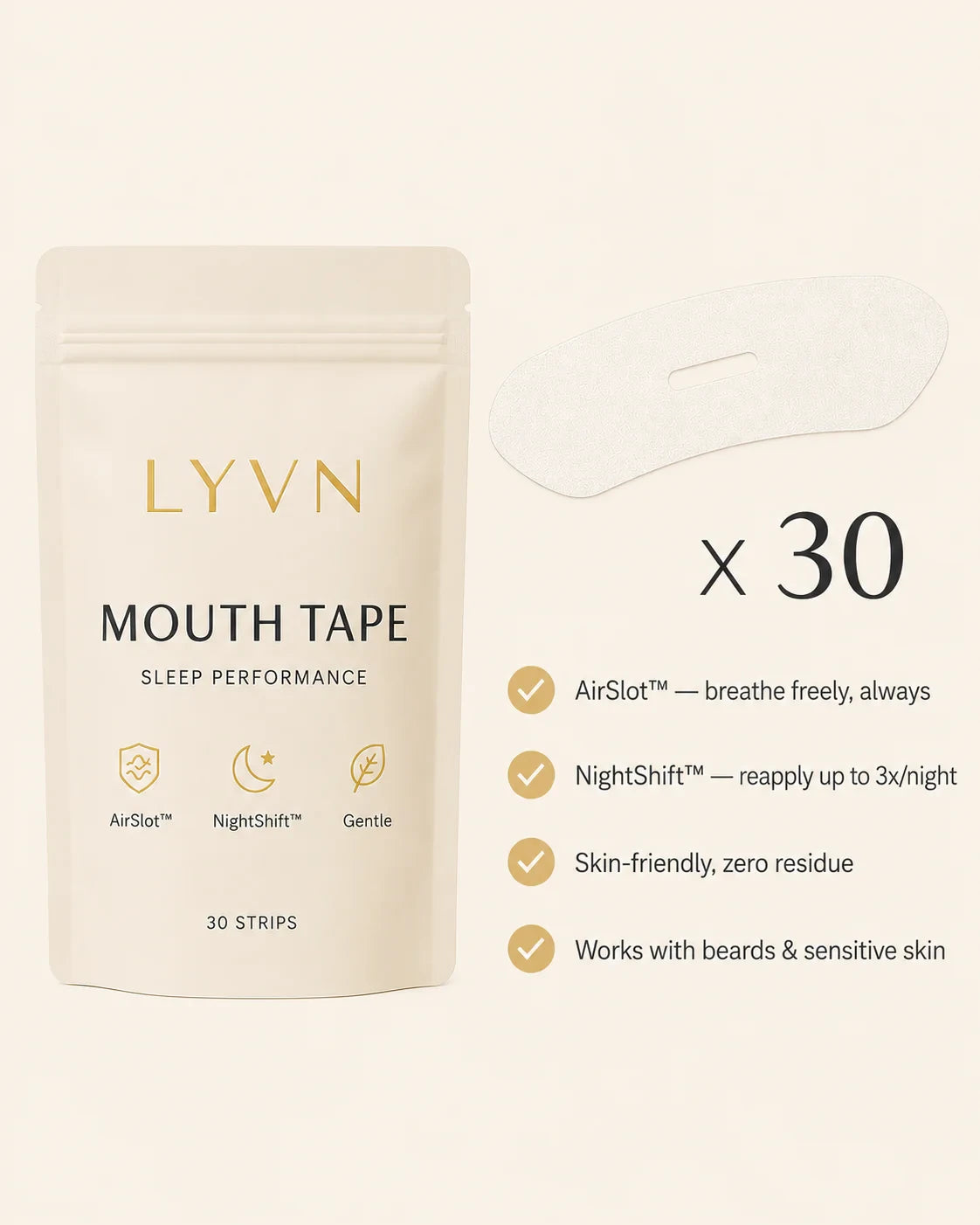 LYVN Sleep Performance Mouth Tape